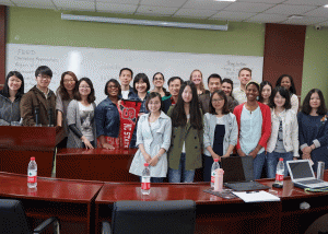 Students at a seminar at Beijing Normal University.