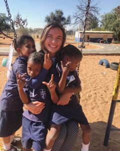 Weidner with her students in Rehoboth, Namibia.