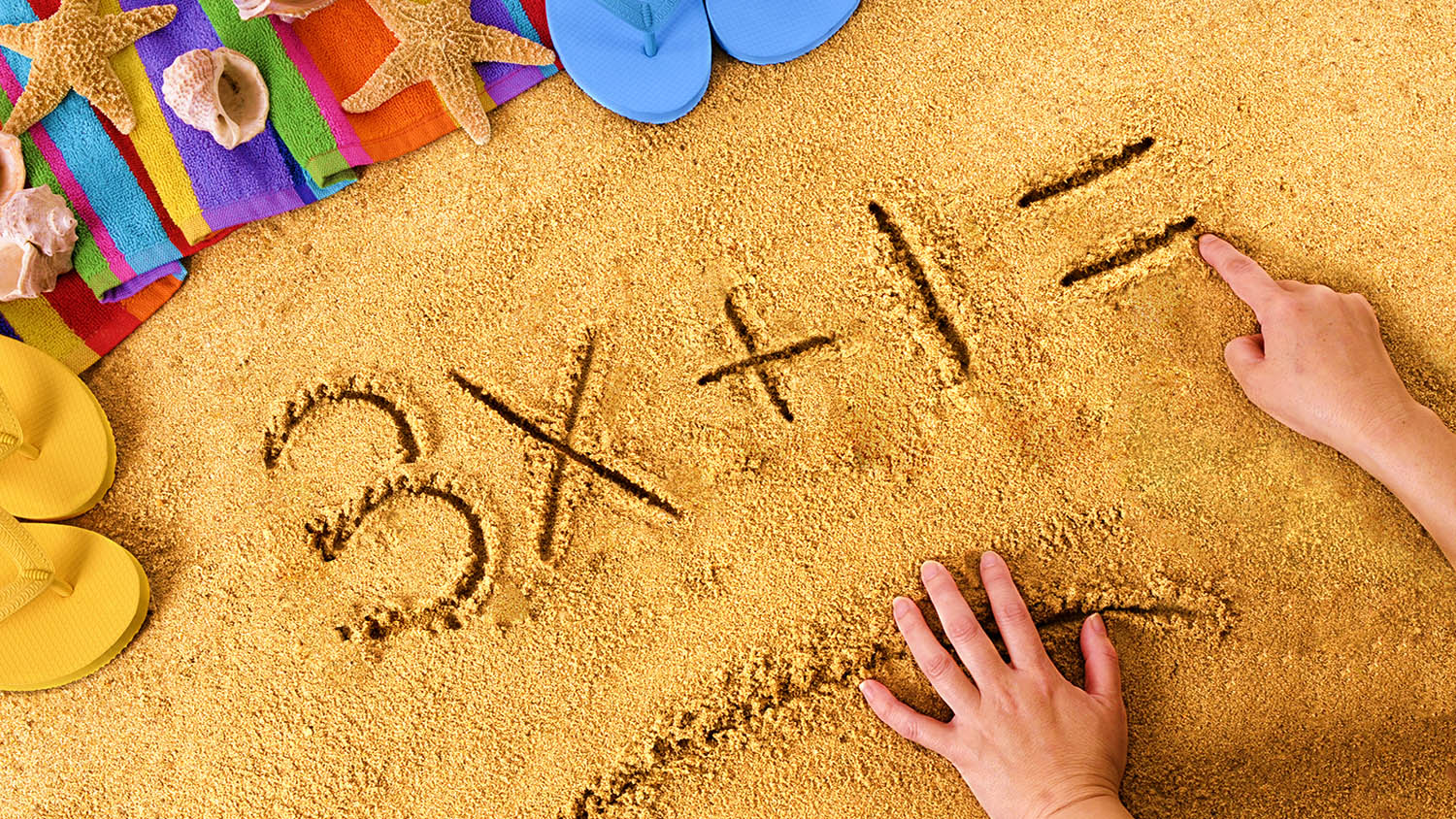 Photo of math in the sand