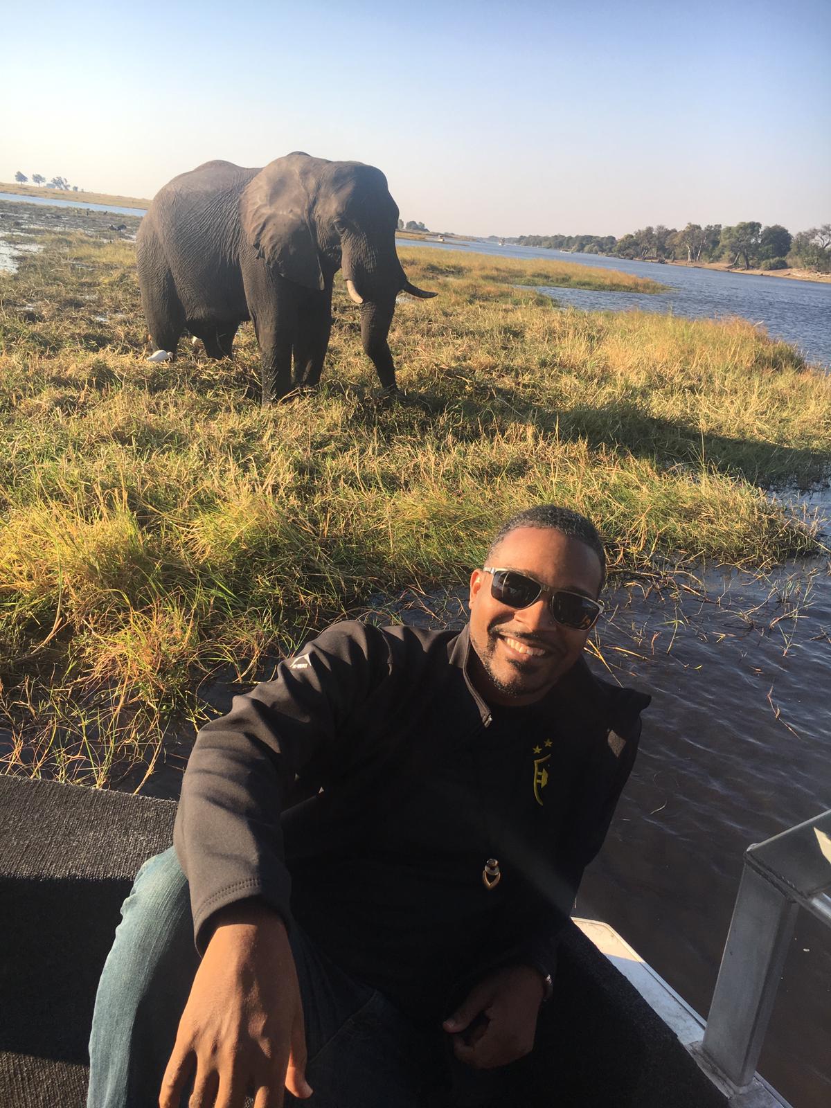 Associate Professor Cameron Denson during a July 2019 trip to Botswana