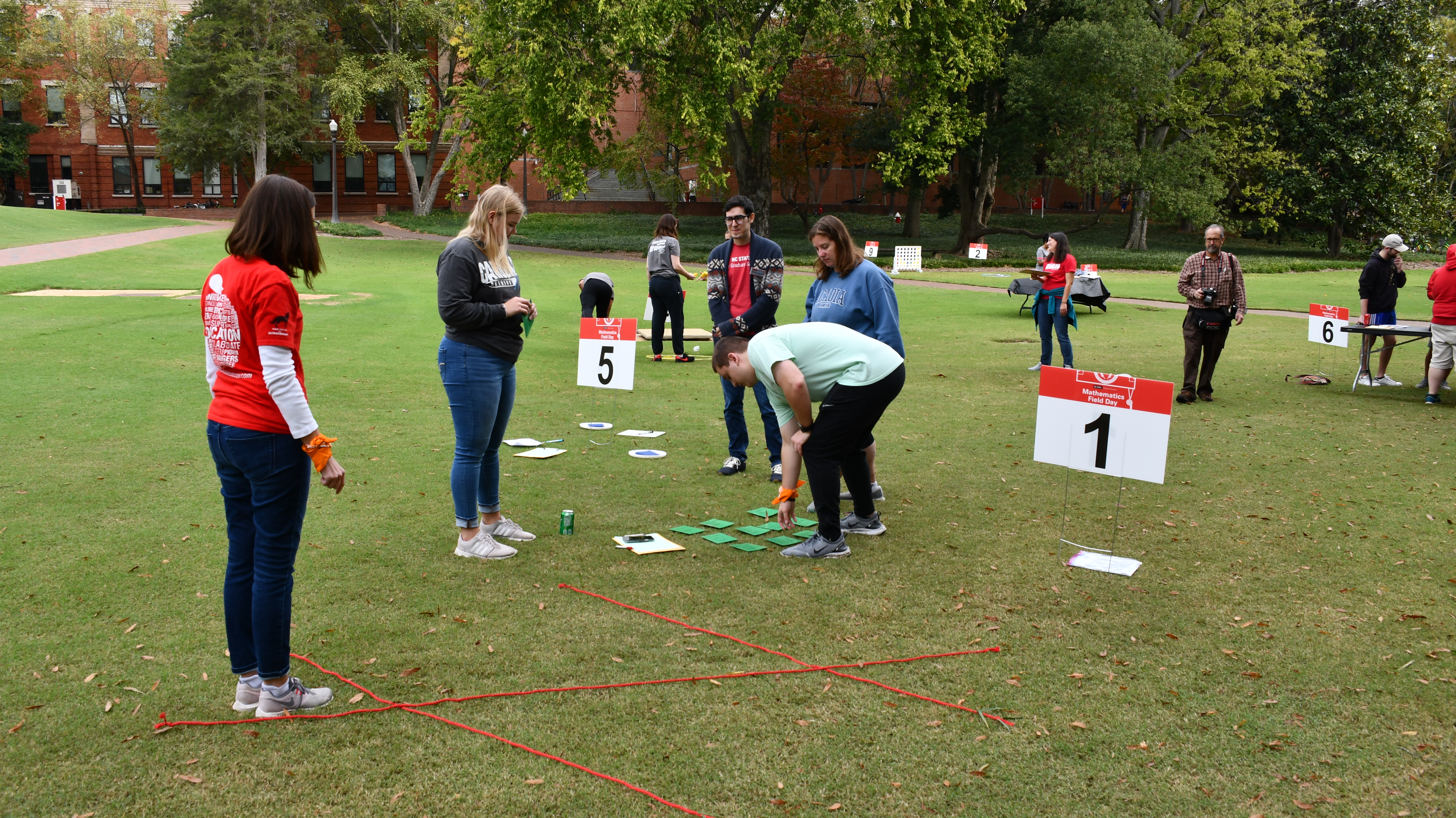 Activities featured physical and mathematical components during Mathematics Field Day