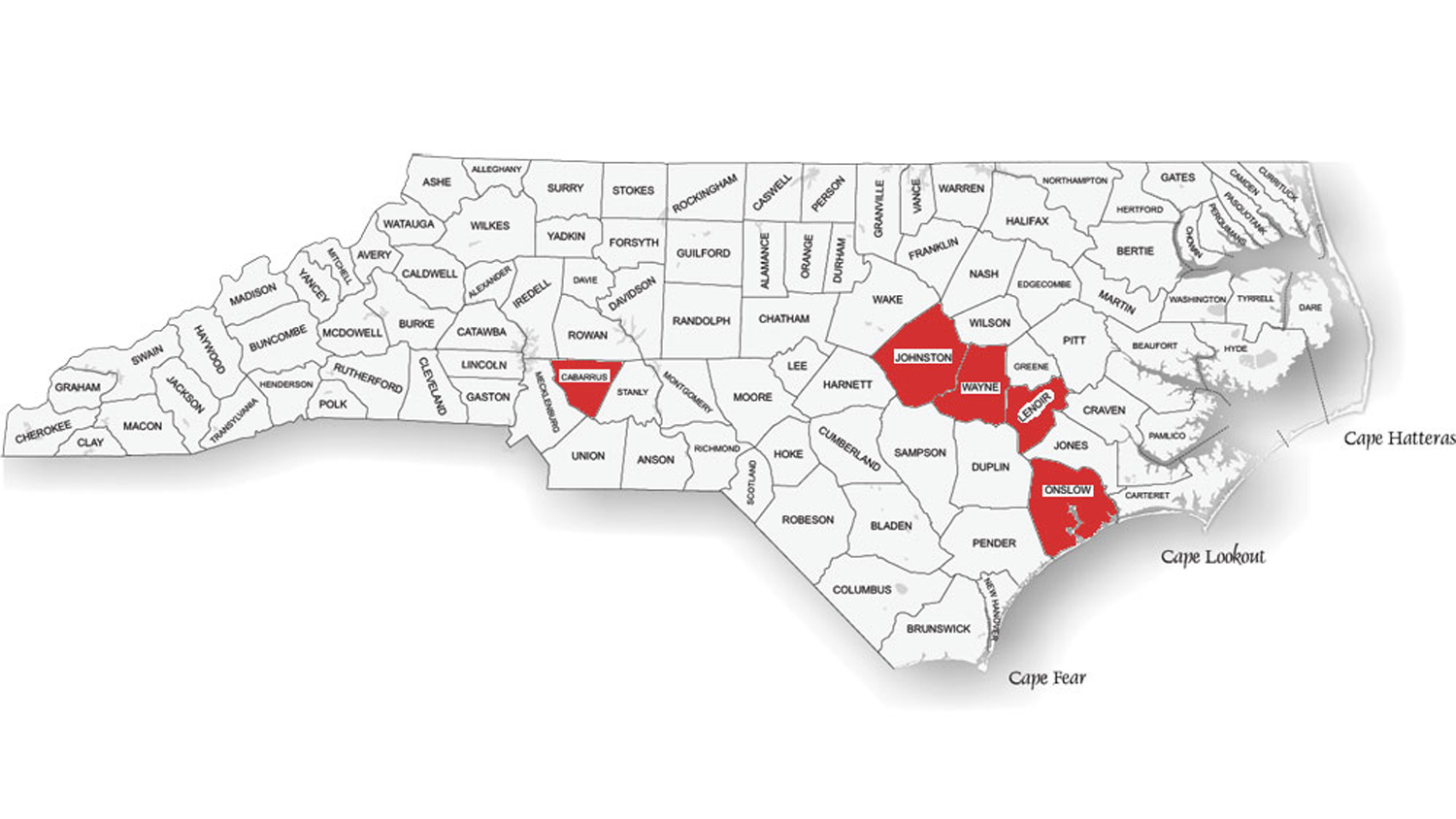 North Carolina Map of TIP Districts