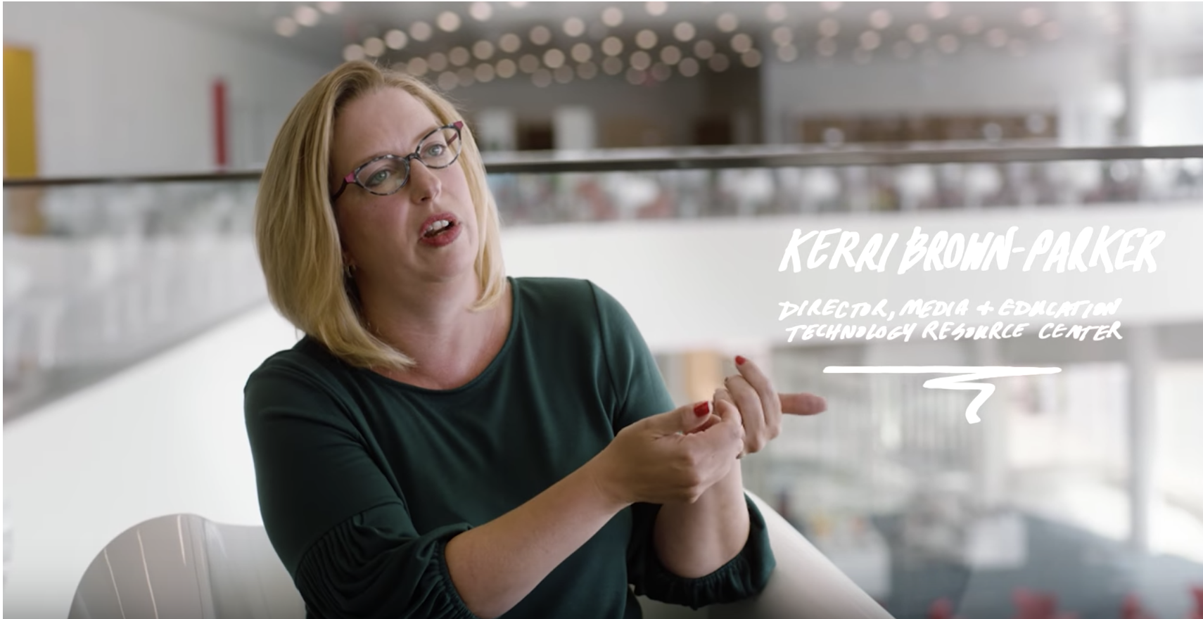 A still from a new video out by Google where NC State Education's Kerri Brown-Parker discusses Jamboard
