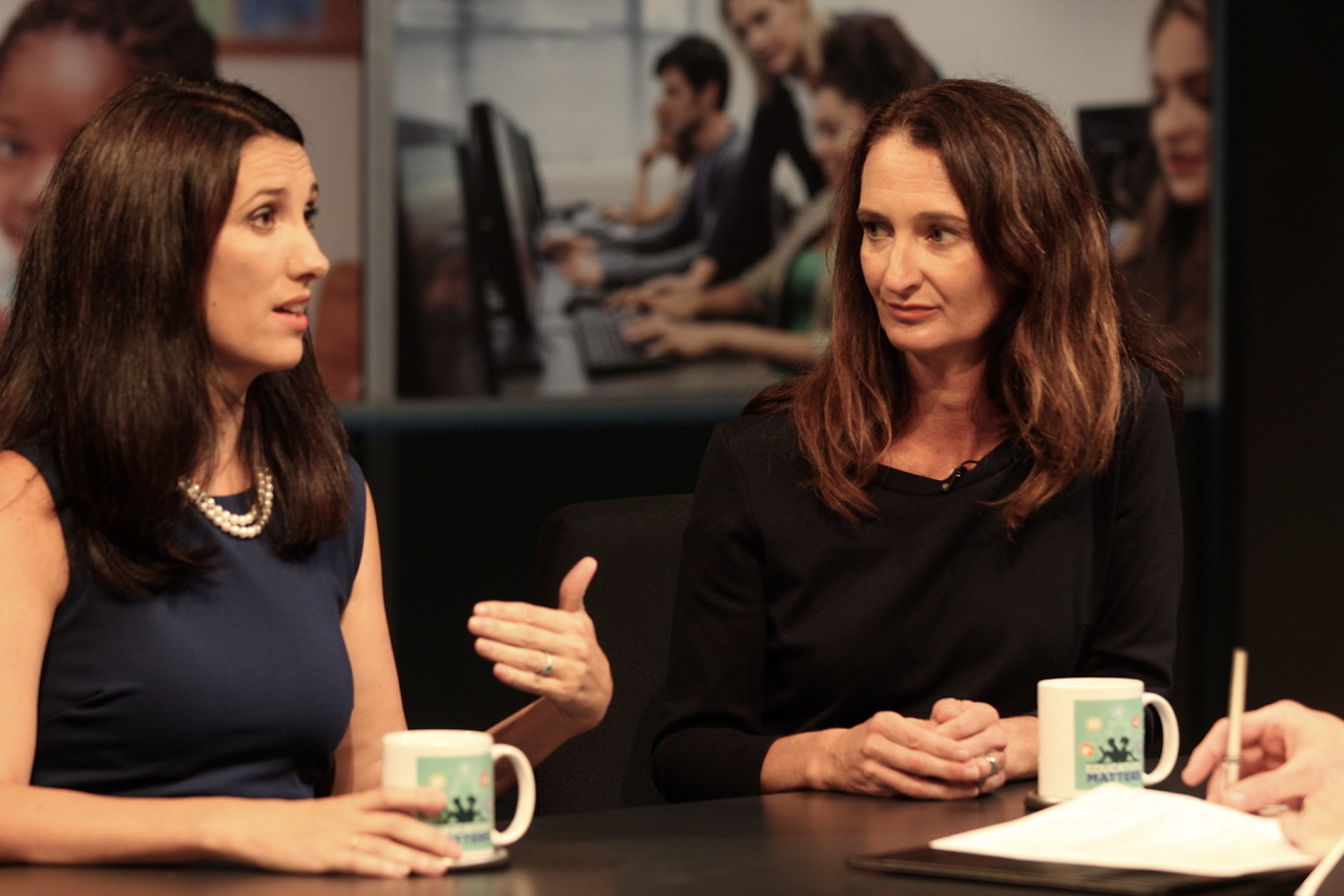 A photo of Adria Dunbar and Meghan Manfra on Education Matters