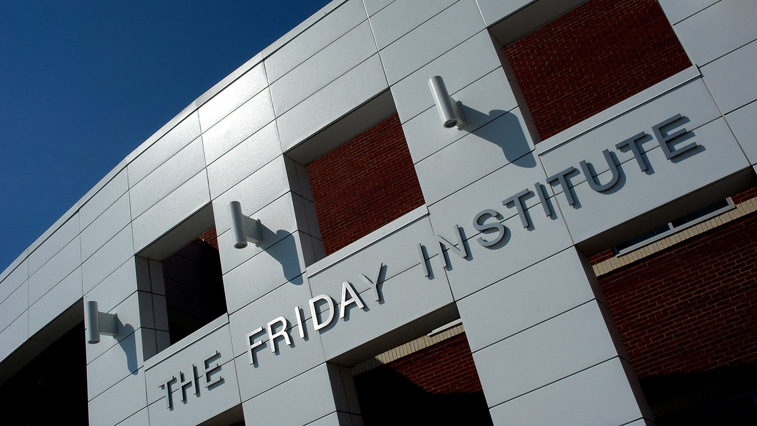 Photo of the exterior of the Friday Institute.