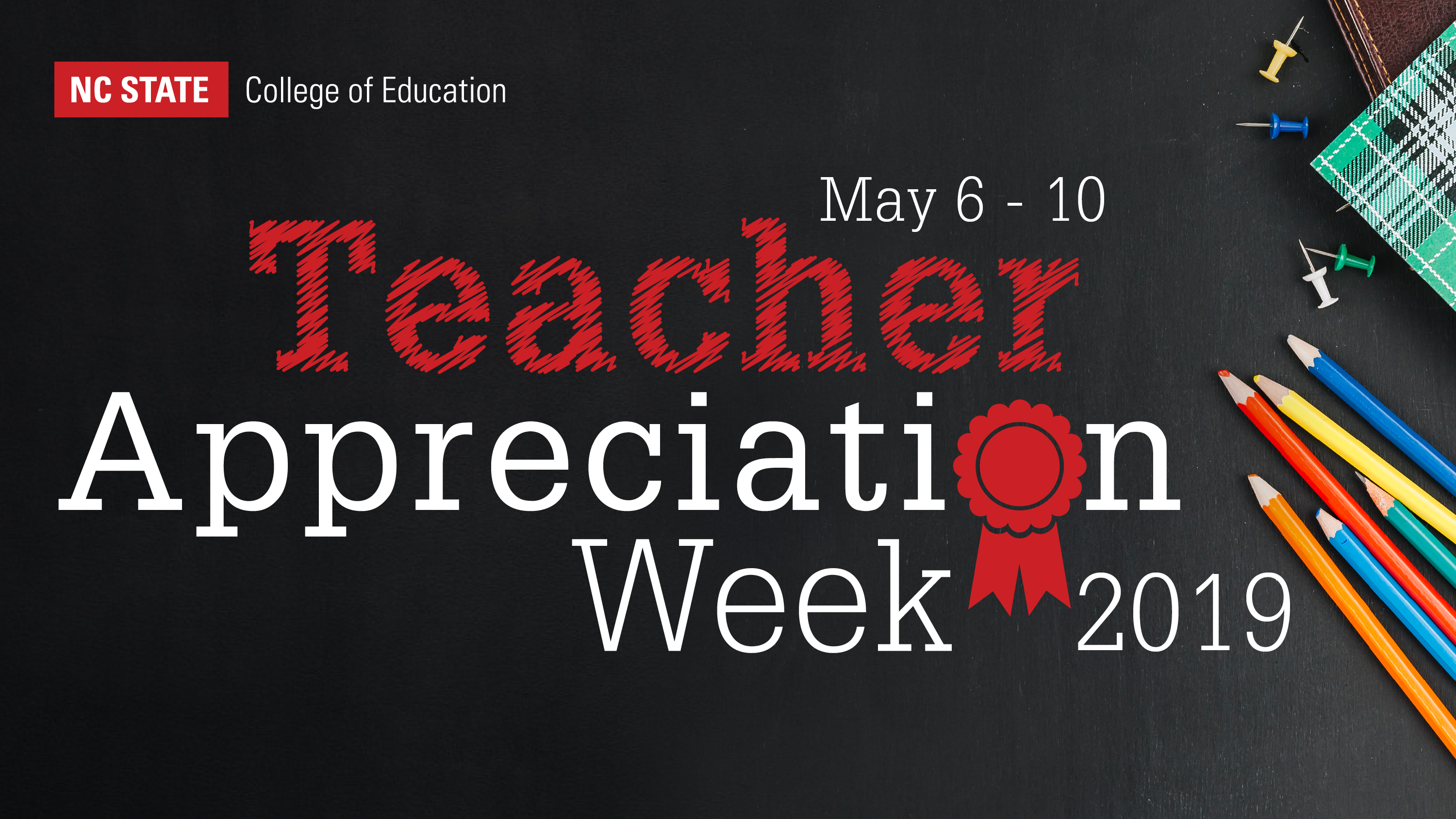 A graphic stating Teacher Appreciation Week May 6-10