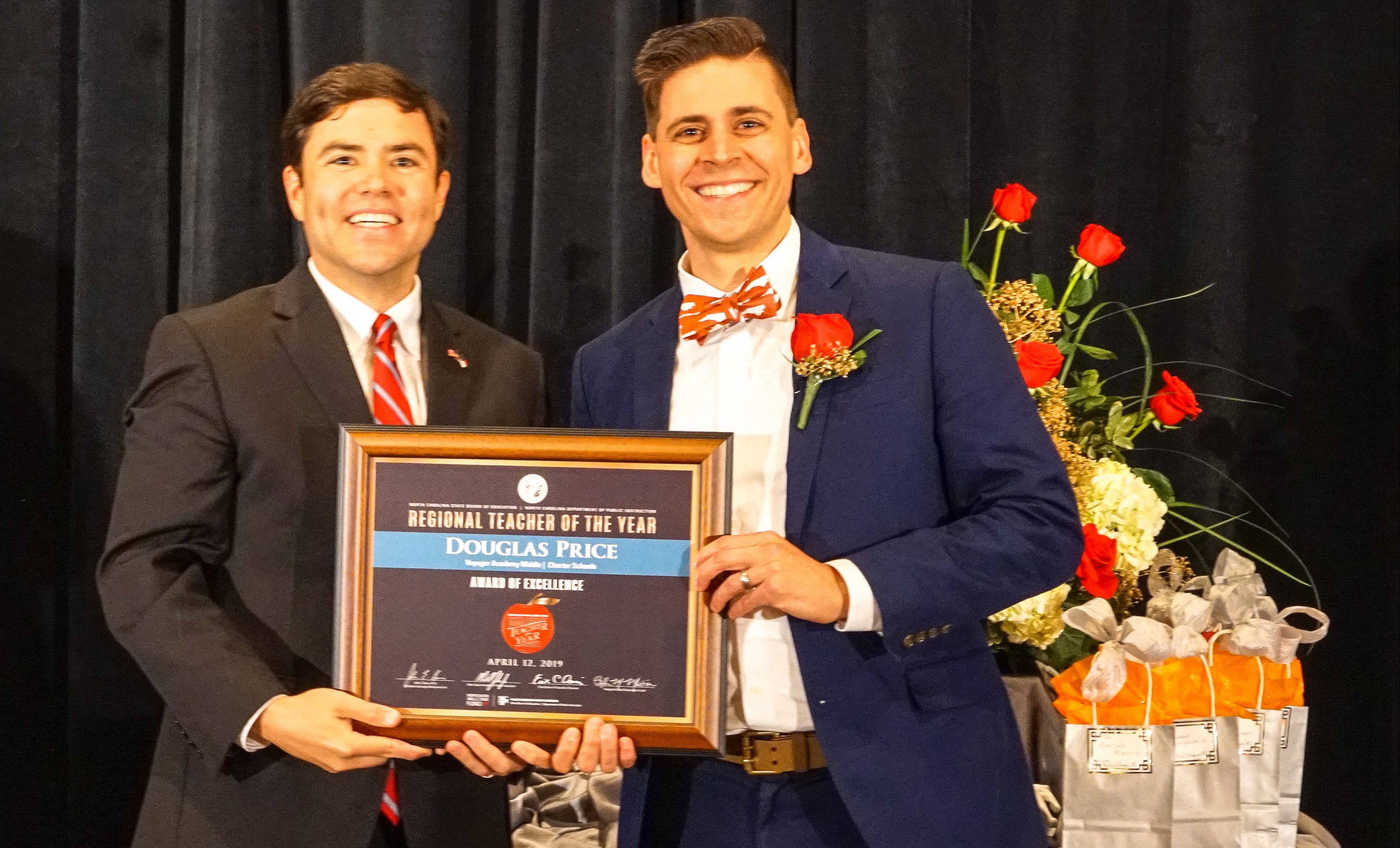 Douglas Price '13 was named NC Charter School Teacher of the Year