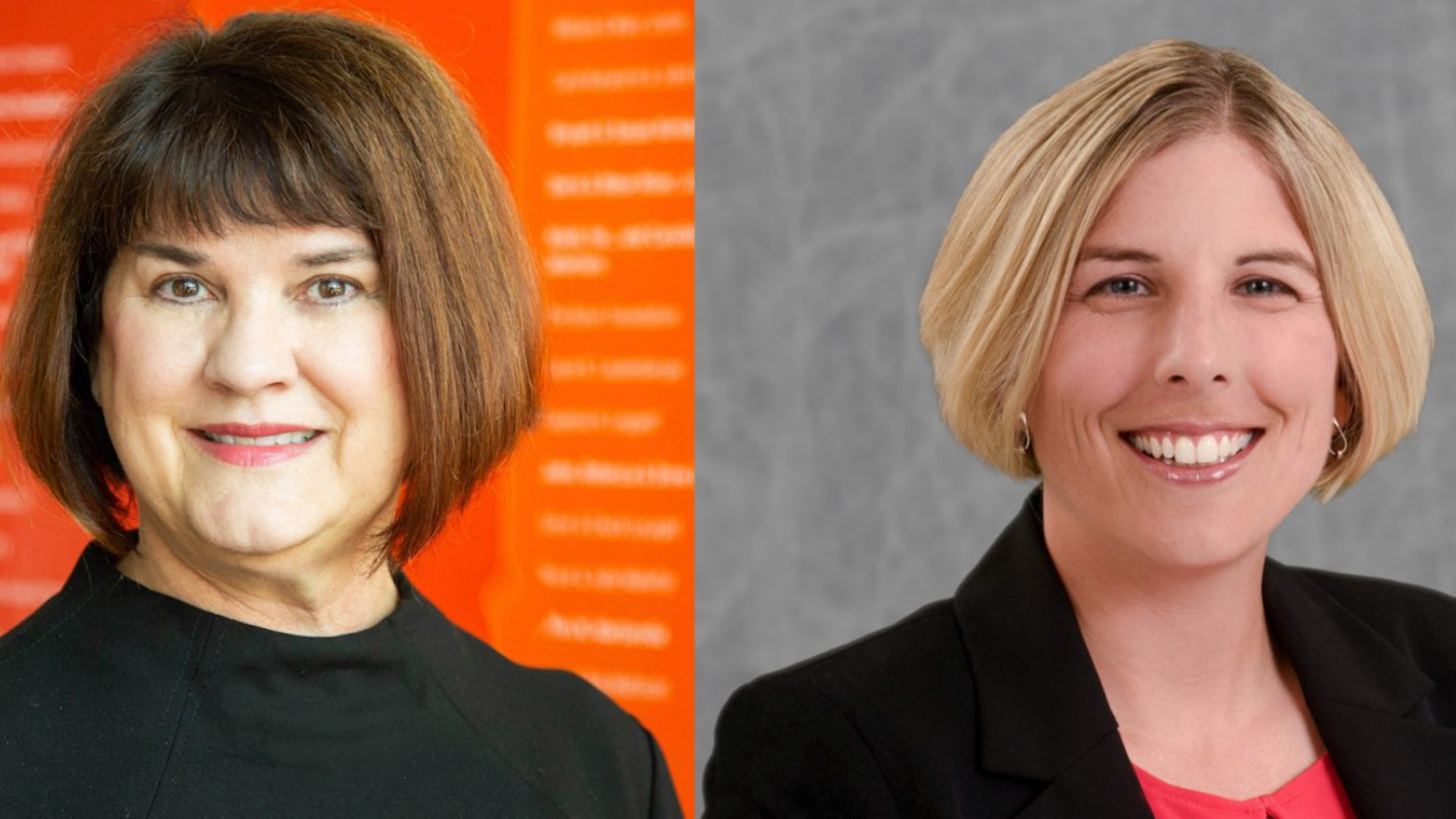 A side-by-side photo of Hiller Spires, Ph.D., and Erin Krupa, Ph.D.