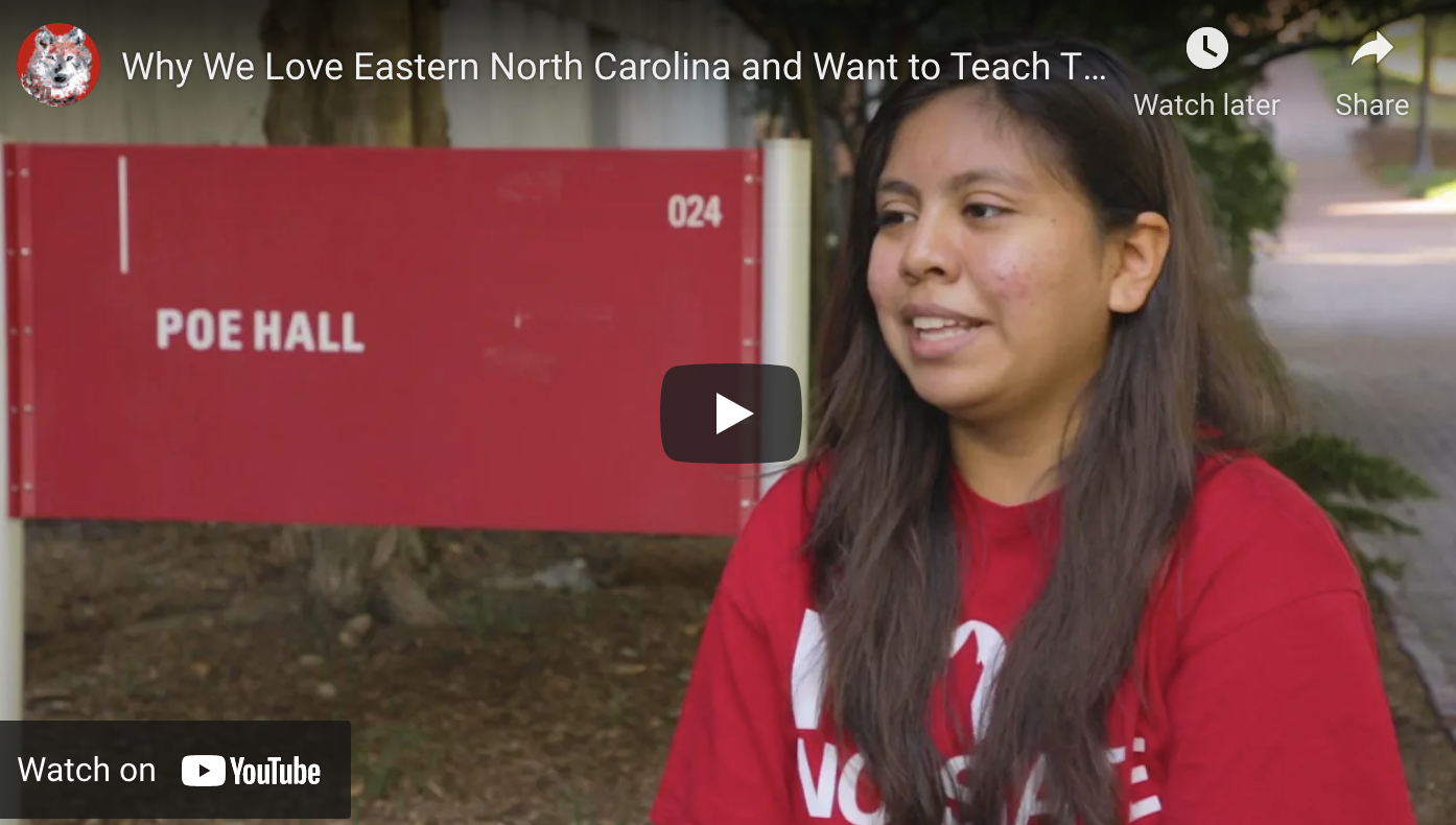 College of Education student from Eastern North Carolina
