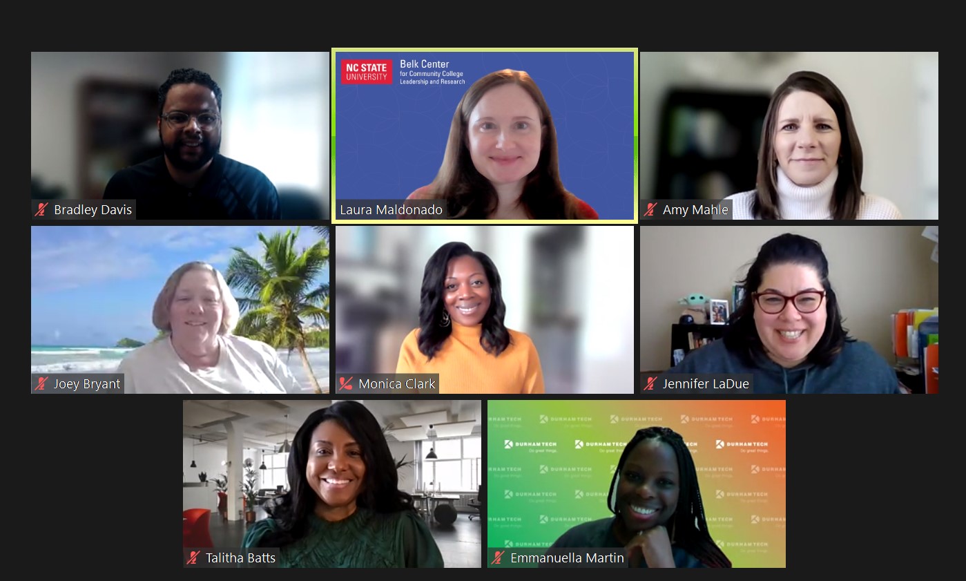 Belk Center Fellows who will attend the 2022 DREAM Conference meet via Zoom