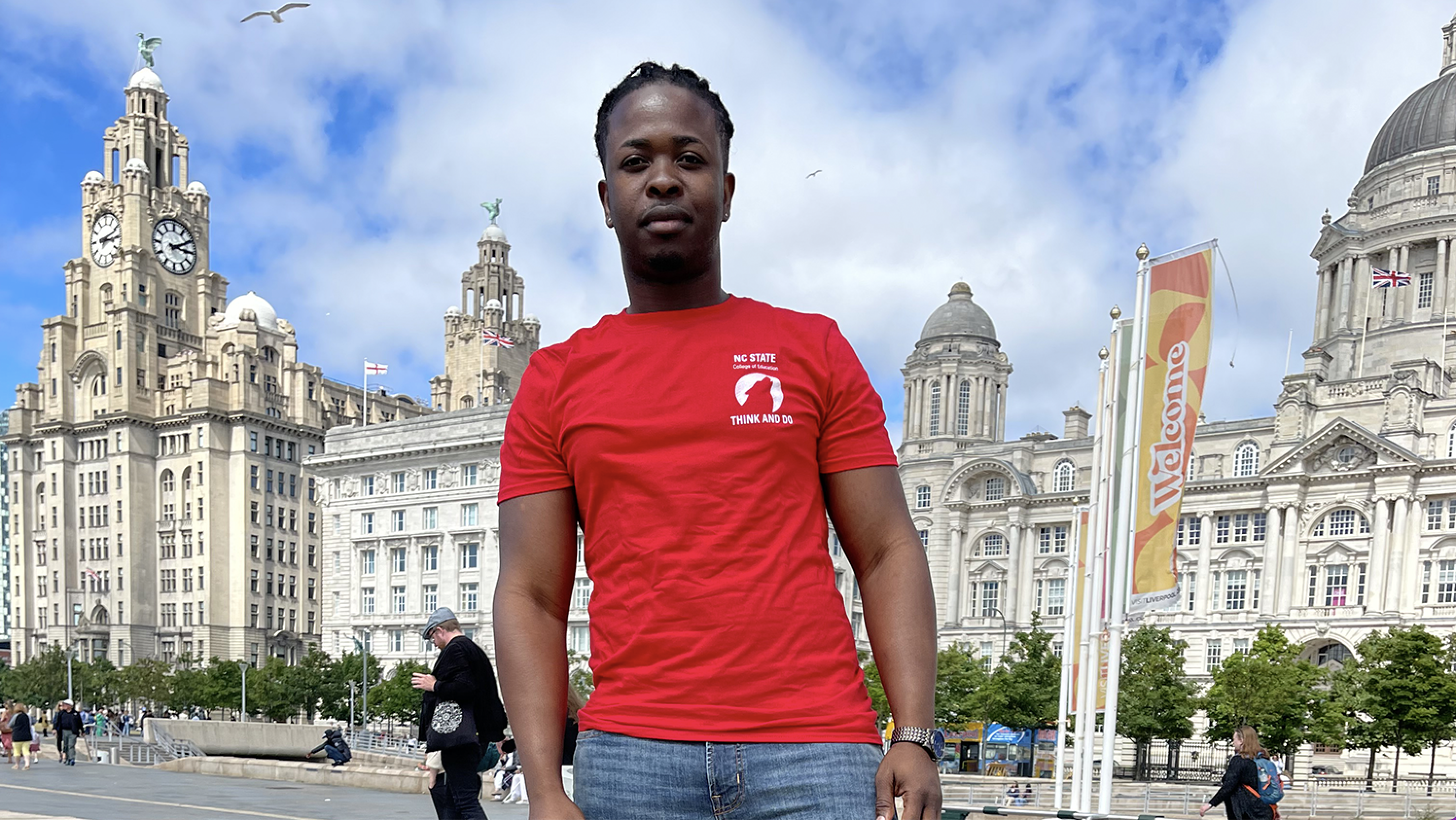 NC State College of Education doctoral student Mario Jackson in Liverpool, UK
