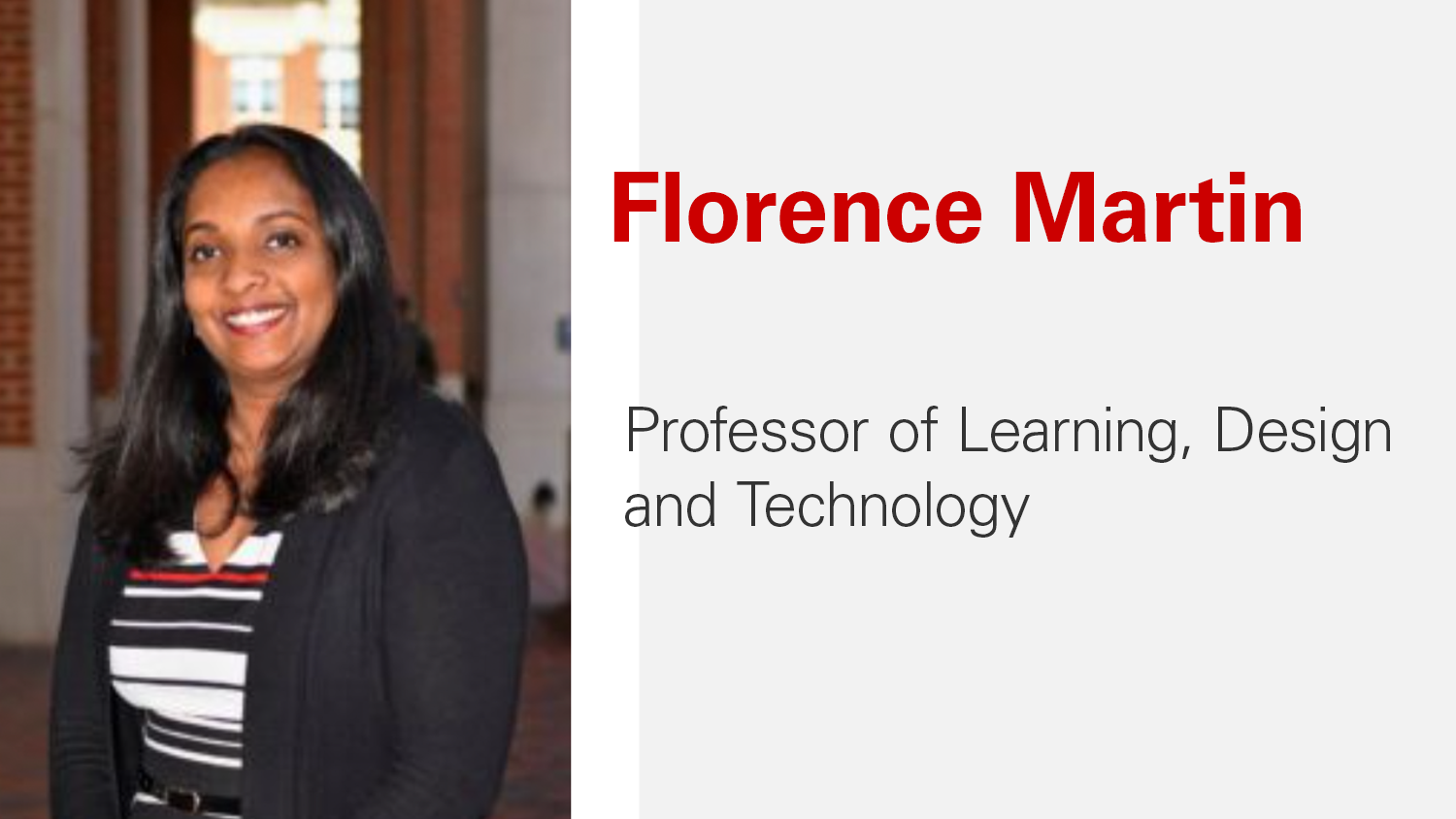 NC State College of Education Professor Florence Martin