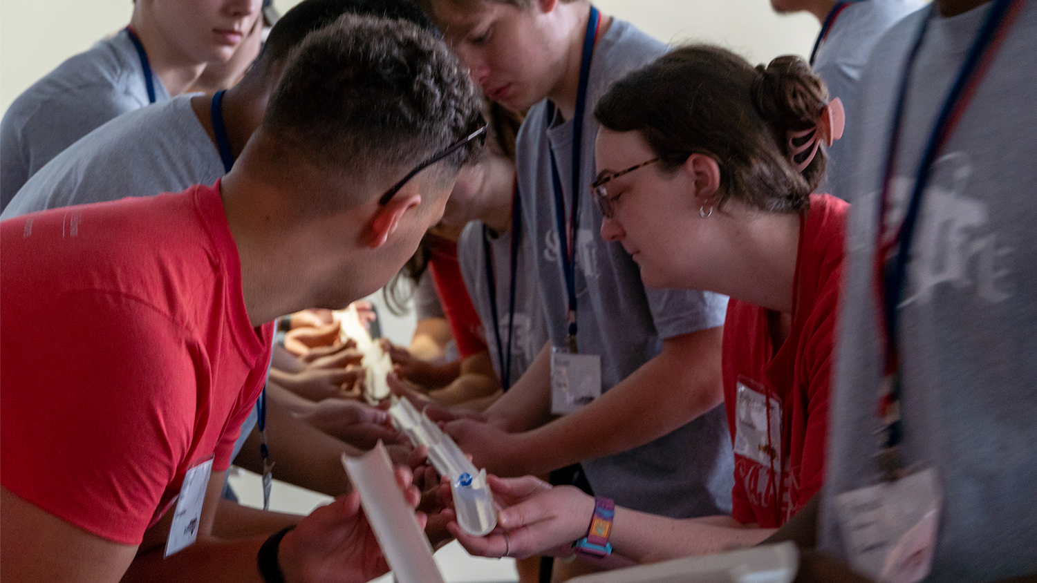 College of Education student Kailey Rea works with students during a summer internship