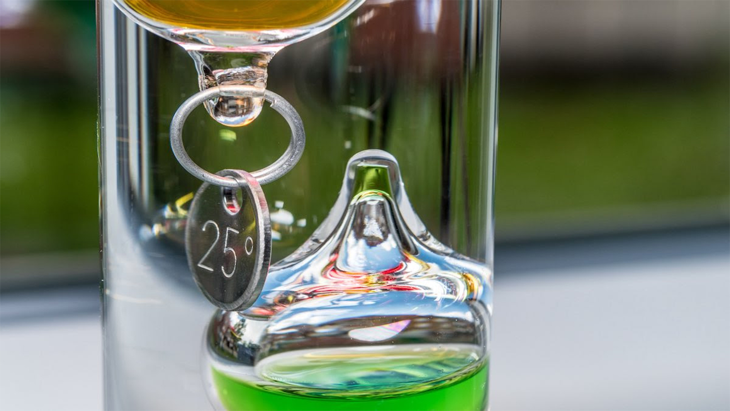Close up of a Galileo thermometer Credit: HMVart / iStock / Getty Images Plus
