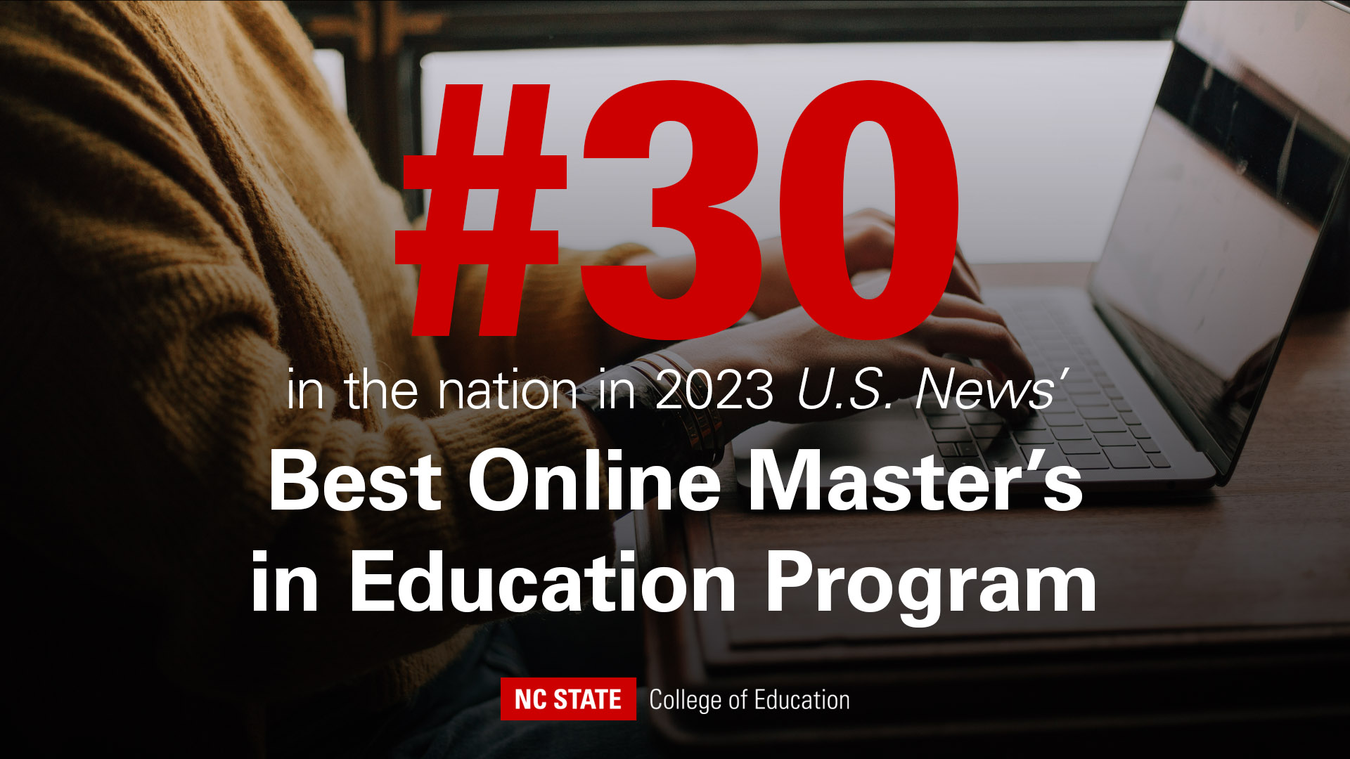 College of Education ranked #30 Beset Online Master's Program in the nation