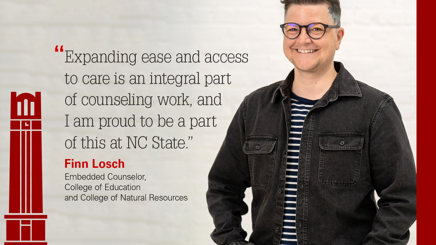 Finn Losch is the new embedded counselor with the colleges of Education and Natural Resourcces