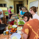 Students at a cooking class.