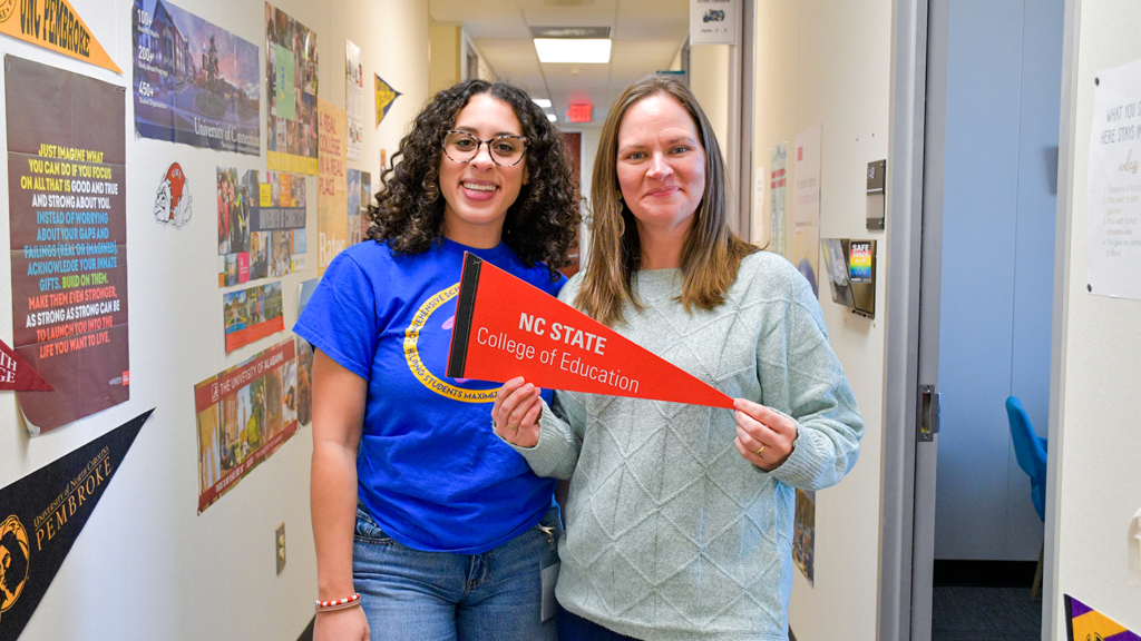 Graduate student Bri Binns (left) and school counselor Katie McAnally '20MED