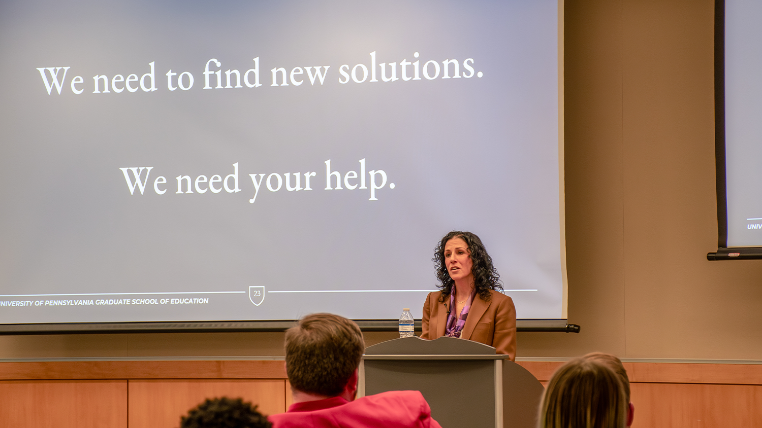 Penn GSE Dean Katherine O. Strunk speaks during the NC State College of Education's 2025 Research Celebration.