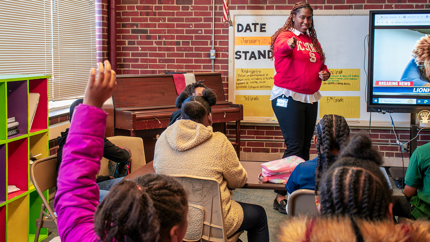 Tashaunna Hughes '22MED, a school counselor at Baskerville Elementary in Edgecombe County.