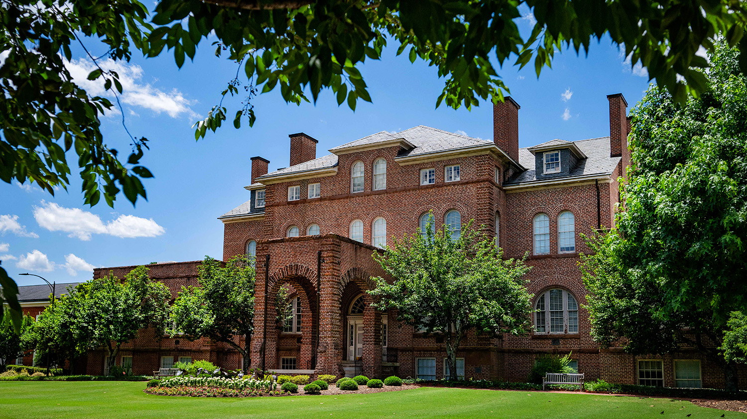Holladay Hall in the spring on a warm May afternoon. Photo by Becky Kirkland.