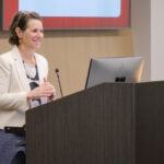 Dean Paola Sztajn speaks at the 2025 Spotlight Awards Ceremony.