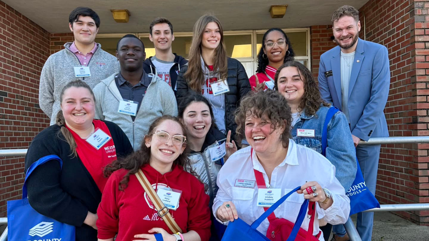 A group photo of students who traveled to Pitt County as part of a We Teach for NC trip in February.