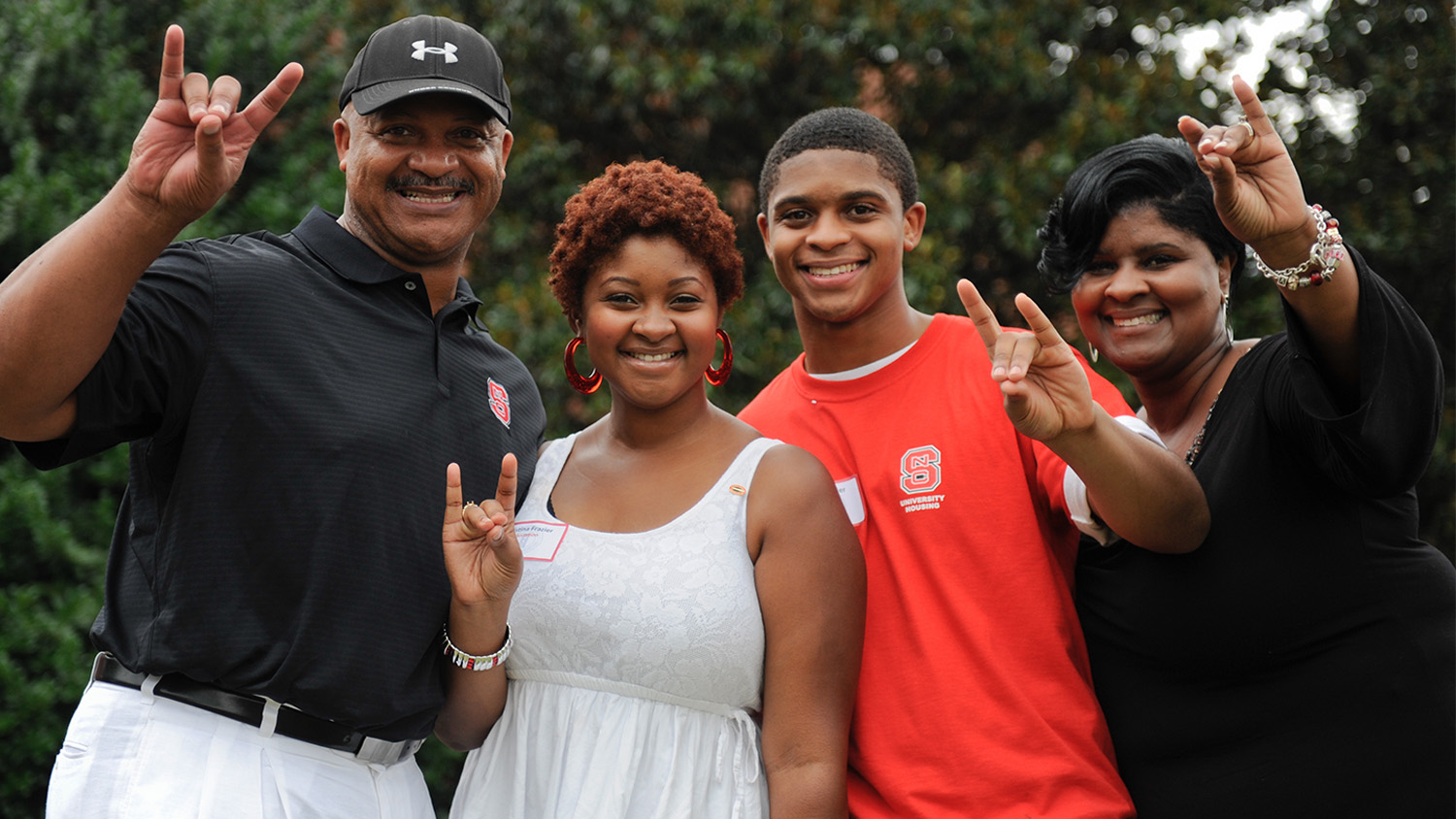 A family supporting the NC State Wolfpack