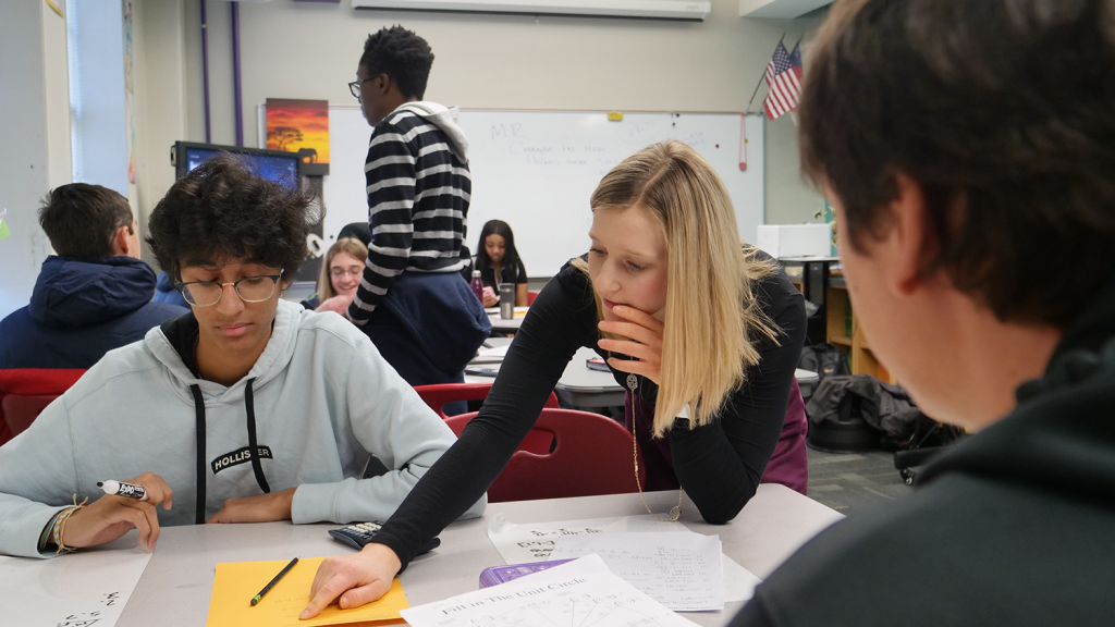 Hailey Mesmer student teaching at Wake STEM Early College High School
