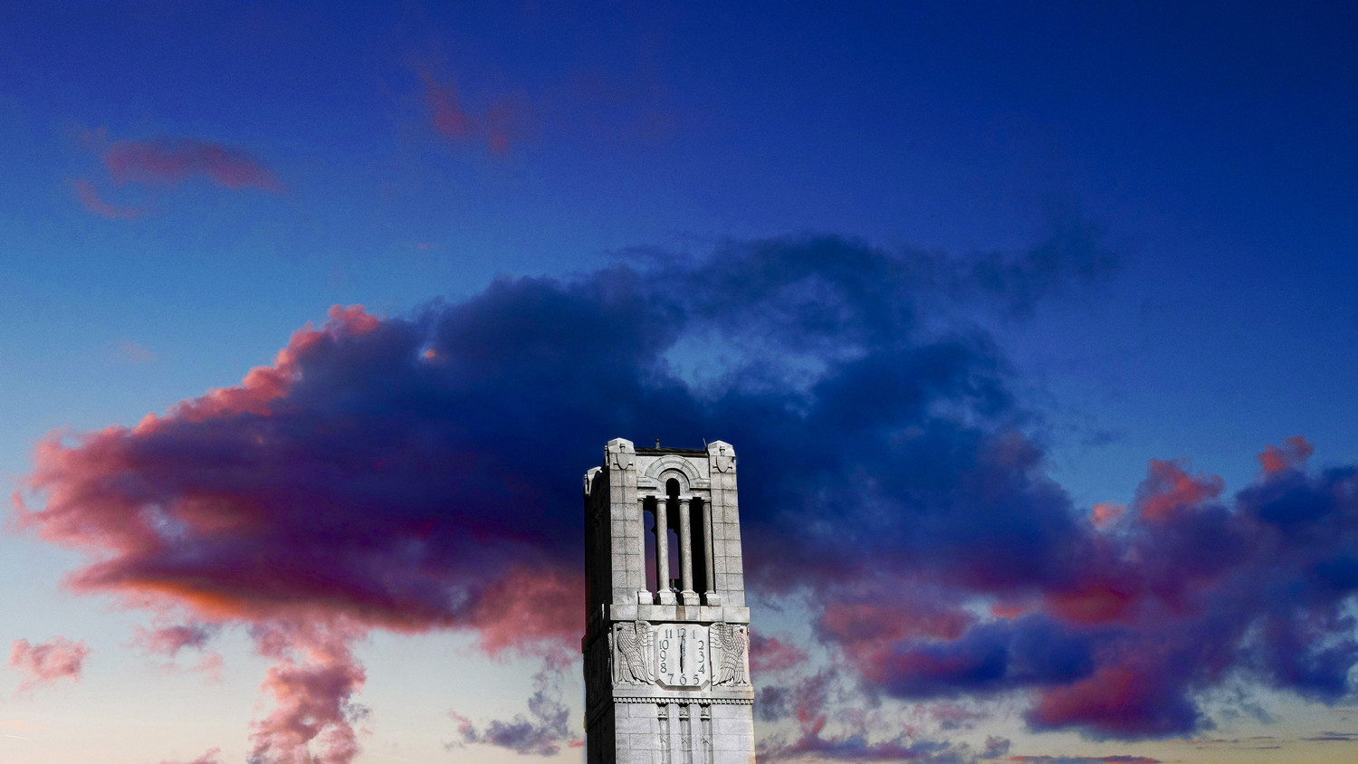Memorial Belltower at dusk.