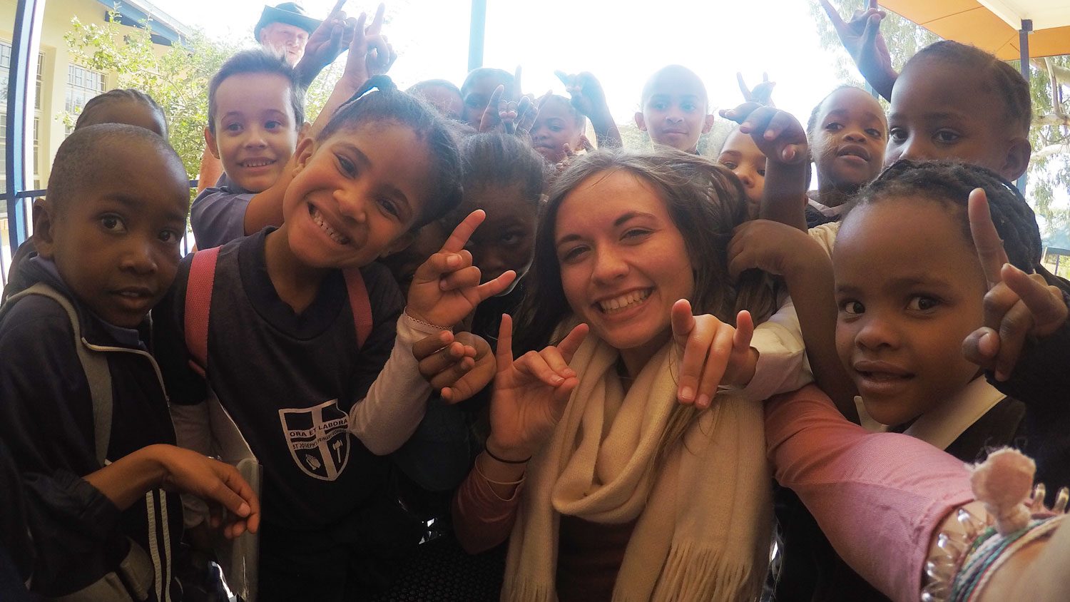 Student Madison Weidner in Rehoboth, Namibia.