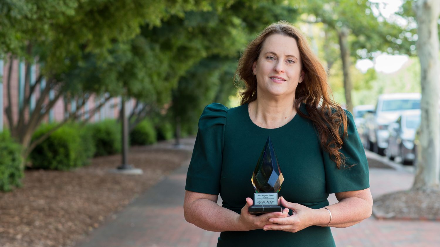 Bartlett with her award