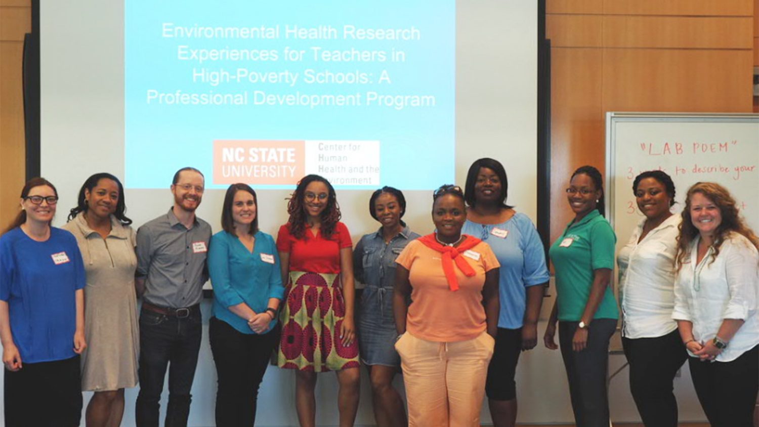 Photo of the first group of participants of a new professional development initiative to help science teachers gain research experience.