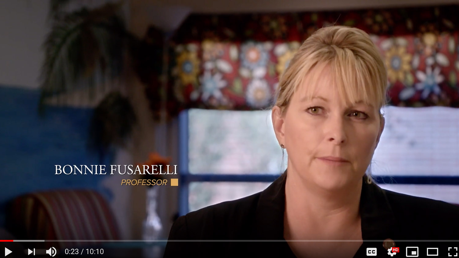 Screenshot of Video Clip Featuring Professor Bonnie Fusarelli
