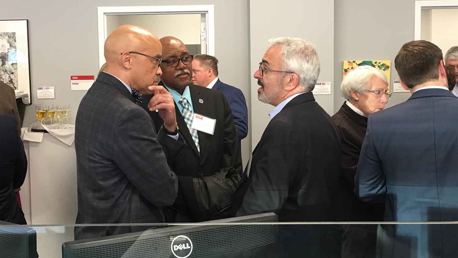 Attendees at the Belk Center opening