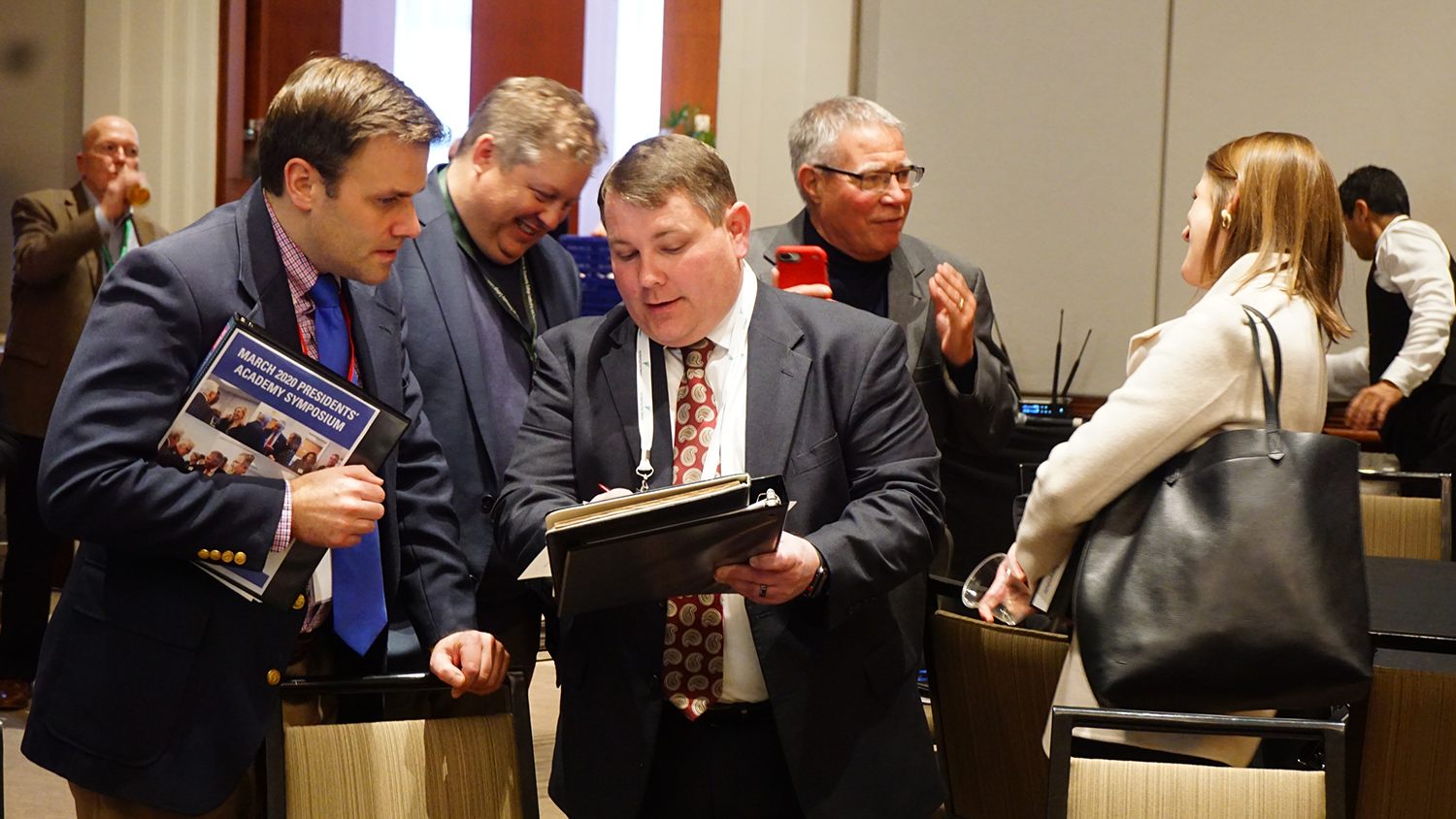 Community college leaders and Belk Center faculty attend the Presidents' Academy Symposium in March 2020