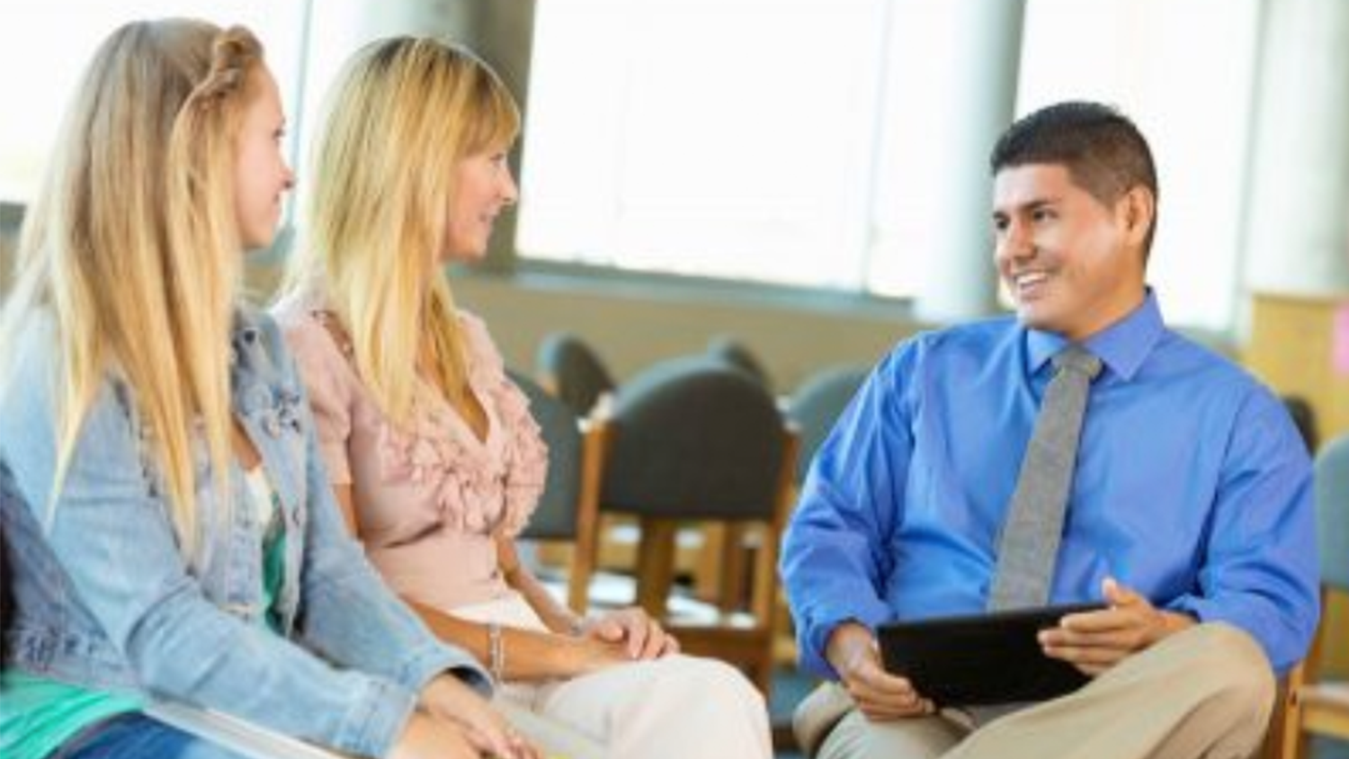 Two students in a counseling session