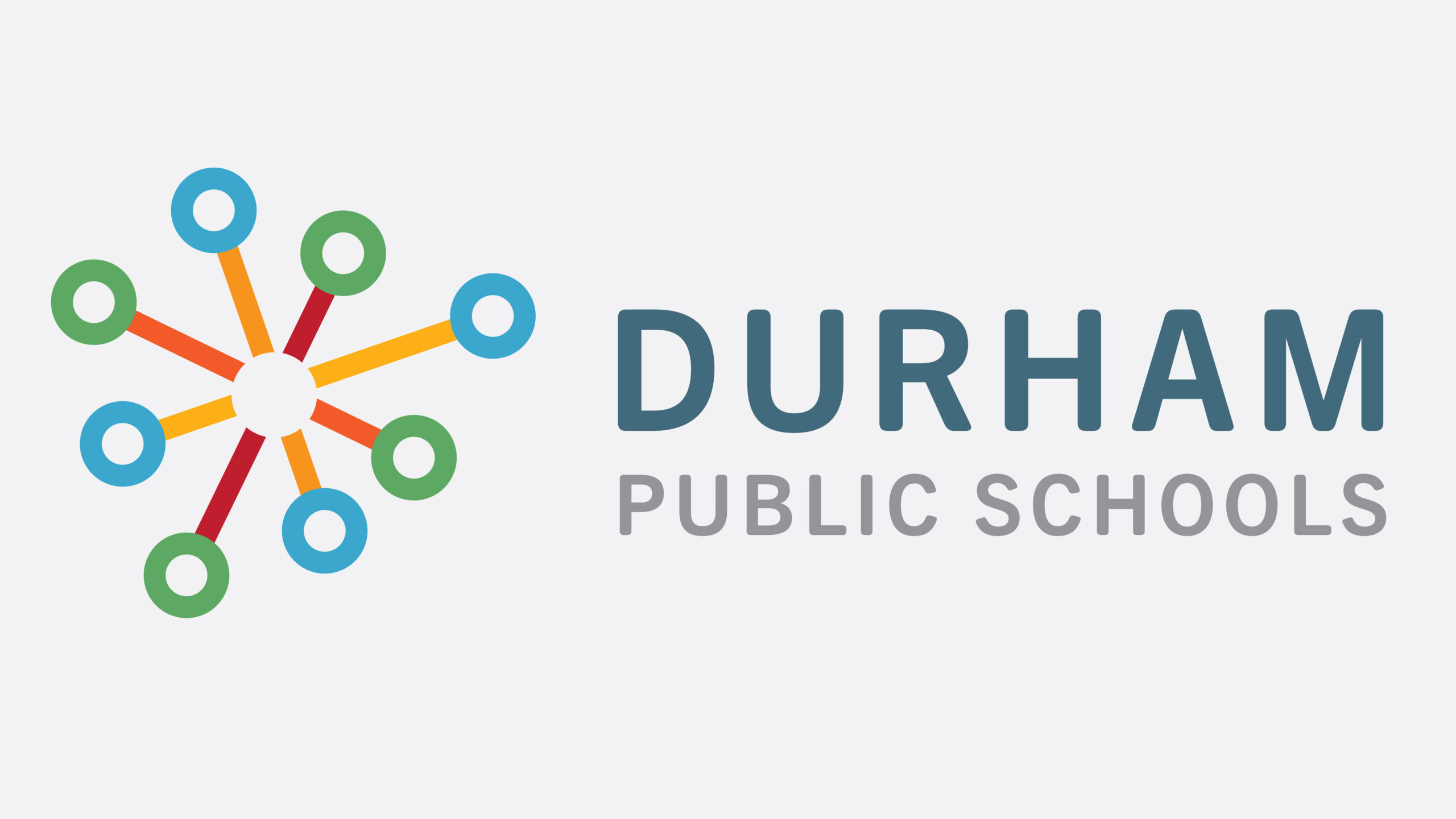 Durham Public Schools wordmark on light gray background