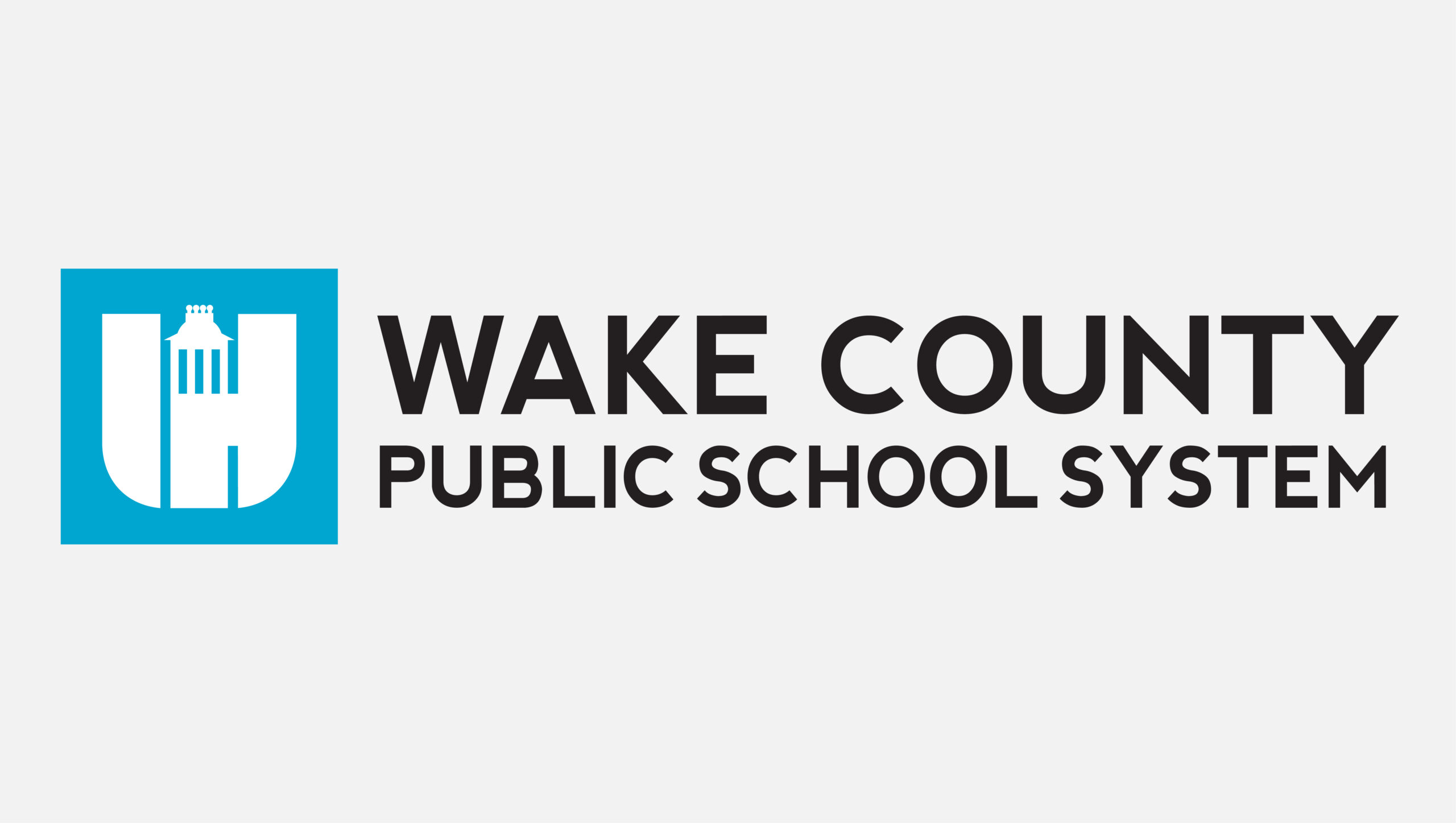 Wake County Public School System wordmark on light gray background